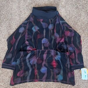 Funky Fair-Trade‎ Hand Painted Multicolored Print Turtleneck w Front Pockets
